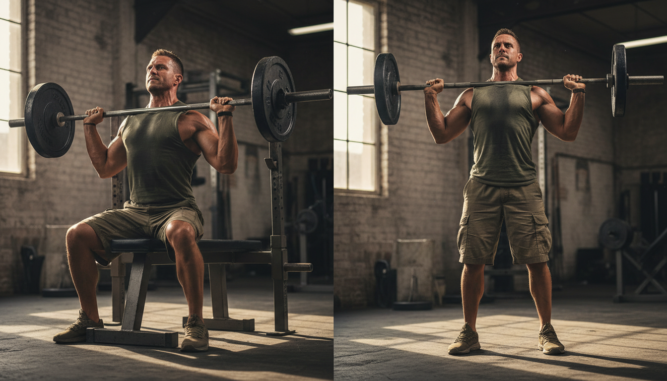 découvrez comment choisir entre la position assise ou debout lors du développé militaire pour optimiser vos performances et éviter les blessures.