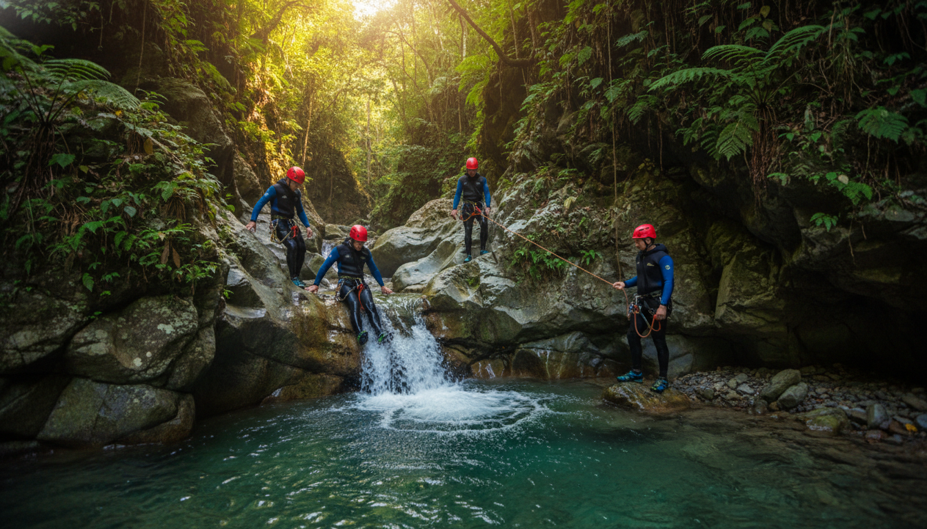 explorez le canyoning en martinique avec nos 5 parcours incontournables, adaptés à tous les niveaux pour une aventure sécurisée et inoubliable au cœur de la nature tropicale.