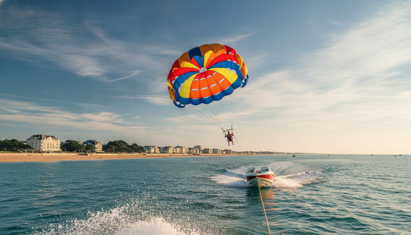 découvrez le parachute ascensionnel à la baule et laissez-vous emporter par des sensations marines uniques. vivez une aventure aérienne inoubliable au-dessus de la mer.