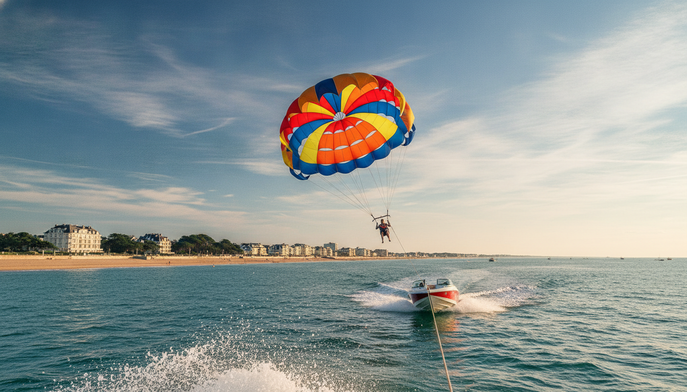 découvrez le parachute ascensionnel à la baule et laissez-vous emporter par des sensations marines uniques. vivez une aventure aérienne inoubliable au-dessus de la mer.