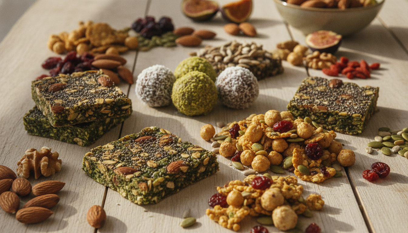 découvrez nos encas protéinés d'origine végétale, parfaits pour booster vos performances sportives avec une nutrition naturelle et saine.
