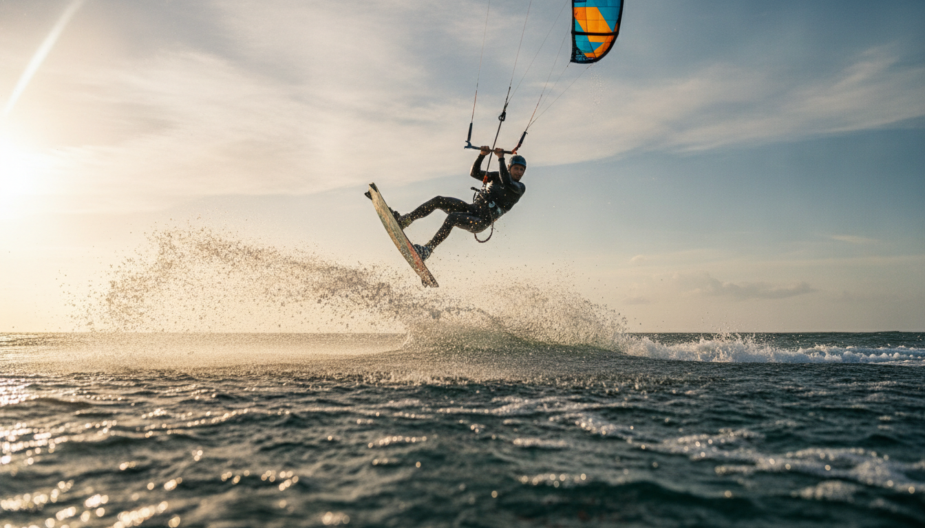 découvrez les techniques essentielles pour réussir vos sauts en kitesurf et laissez-vous inspirer par le record mondial impressionnant de 37 mètres.